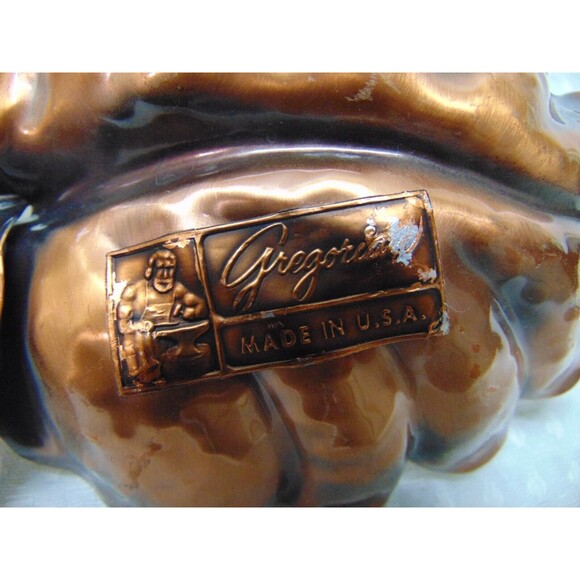 Gregorian Solid Copper Double Leaf Candy Nut Dish - Fall Decor Tray - Picture 3 of 5